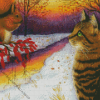 Cat And Squirrel In Snow Diamond Painting