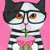 Cat Drinking Coffee Diamond Painting