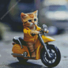 Cat On Motorcycle Diamond Painting