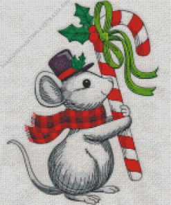 Christmas Mouse Art Diamond Painting