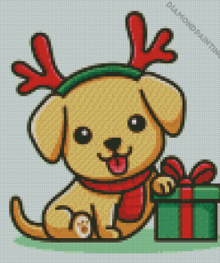 Christmas Puppy Diamond Painting