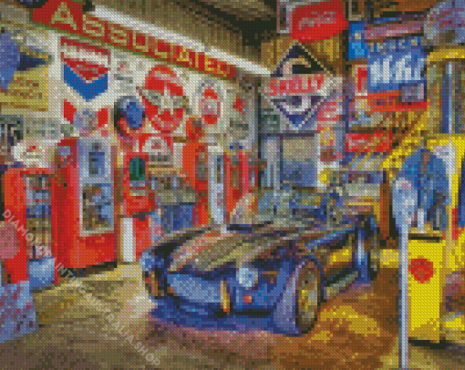 Classic Car Garage Diamond Painting