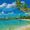 Coconut Tree On Beach Diamond Painting