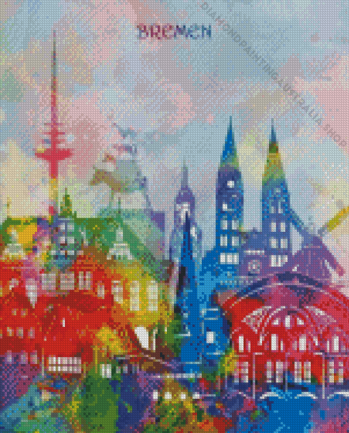 Colorful Bremen Poster Diamond Painting