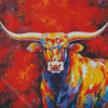 Colorful Longhorn Cow Diamond Painting