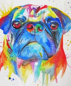 Colorful Splash Pug Art Diamond Painting