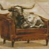 Cow Animal On Chair Art Diamond Painting