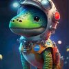 Cute Space Dinosaur Diamond Painting