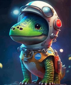 Cute Space Dinosaur Diamond Painting