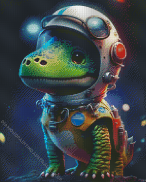 Cute Space Dinosaur Diamond Painting