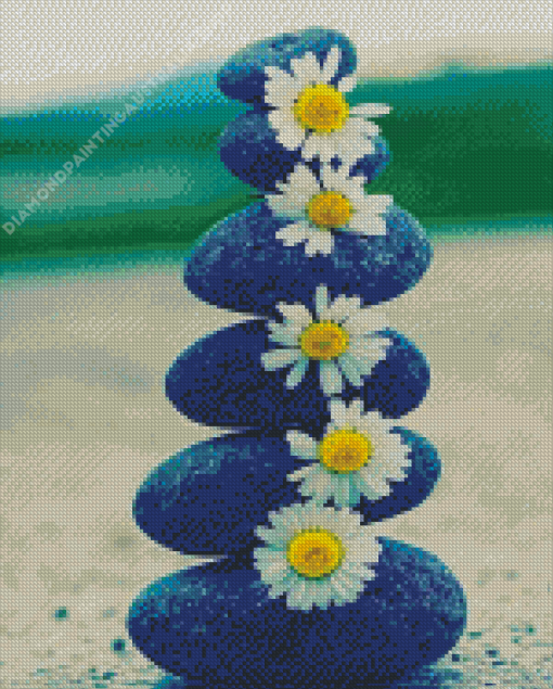 Daisies Zen Stones Diamond Painting