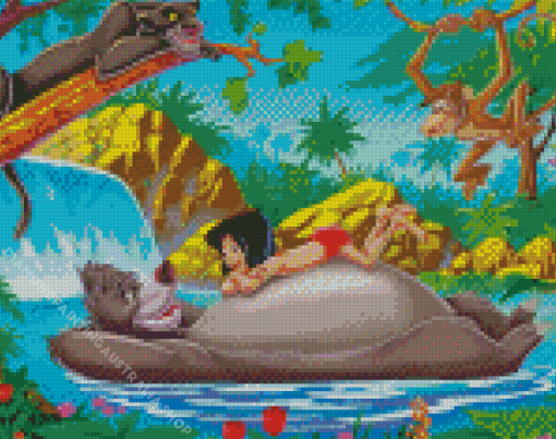 Disney Mowgli And Baloo Diamond Painting