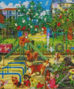 Dogs Playground Diamond Painting