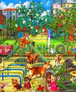 Dogs Playground Diamond Painting