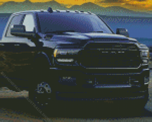 Dually Black Truck Diamond Painting