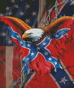 Eagle Holding The Rebel Flag Diamond Painting