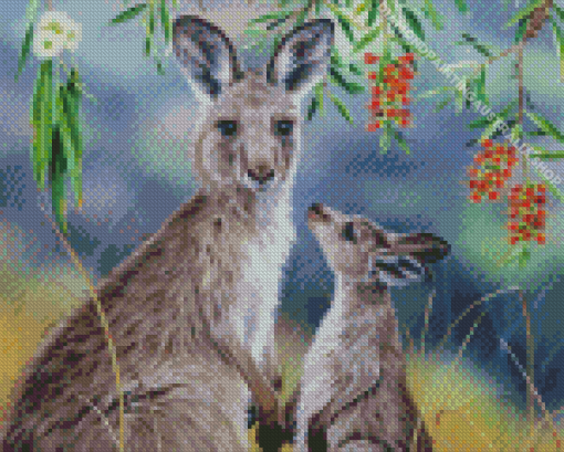 Eastern Grey Kangaroos Arts Diamond Painting