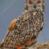 Eurasian Eagle Owl Orange Eyes Diamond Painting