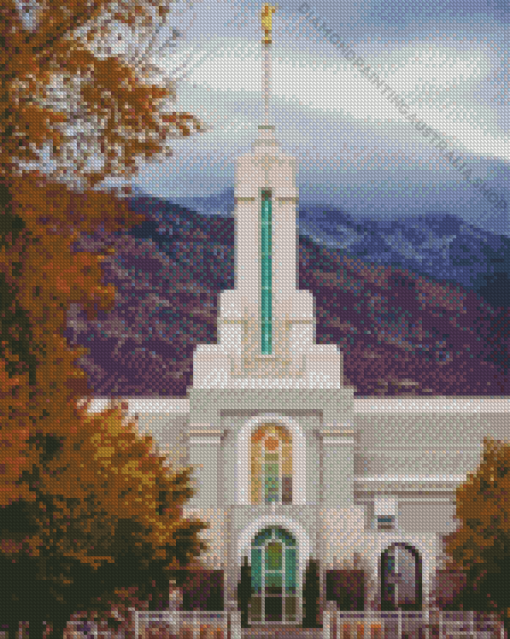 Fall in Mount Timpanogos Temple Diamond Painting