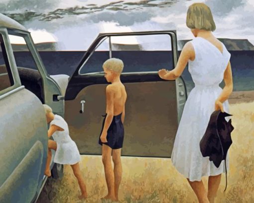 Family and Rainstorm Alex Colville Diamond Painting