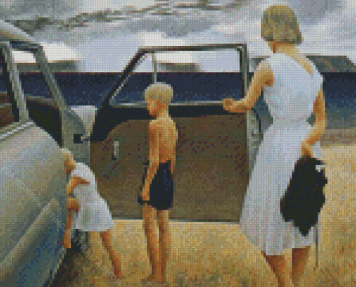 Family and Rainstorm Alex Colville Diamond Painting