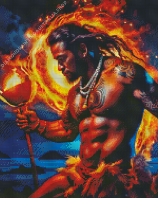 Fire Dancer Man Diamond Painting