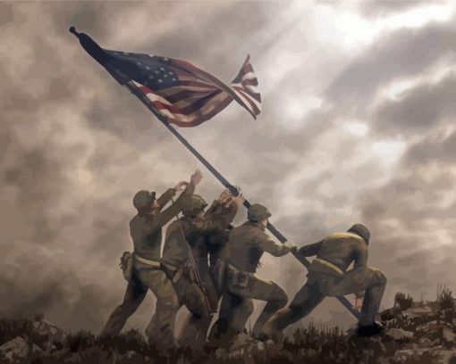 Flag Raising Iwo Jima Diamond Painting