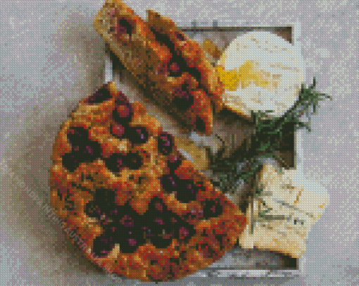 Foccacia With Honey Roasted Grapes Diamond Painting