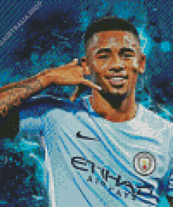 Gabriel Jesus Splatter Diamond Painting