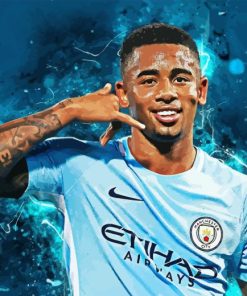 Gabriel Jesus Splatter Diamond Painting