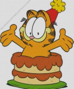 Garfield The Cat Birthday Diamond Painting