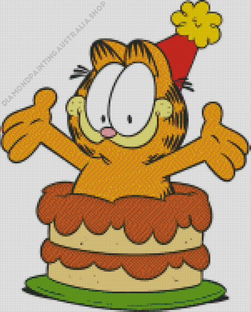 Garfield The Cat Birthday Diamond Painting