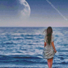 Girl By Beach Diamond Painting