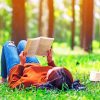 Girl Reading Book In Forest Diamond Painting