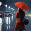 Girl with Red Umbrella Diamond Painting