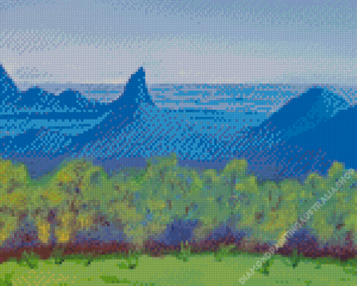 Glass House Mountains Australia Art Diamond Painting