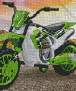 Green Peewee Motorbike Diamond Painting