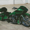 Green Motorcycle Road Glide Diamond Painting