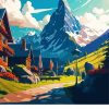 Grindelwald Switzerland Poster Art Diamond Painting