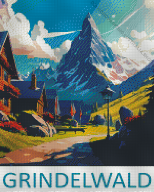 Grindelwald Switzerland Poster Art Diamond Painting