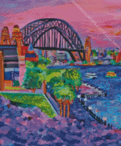 Harbour Bridge Sunset Art Diamond Painting