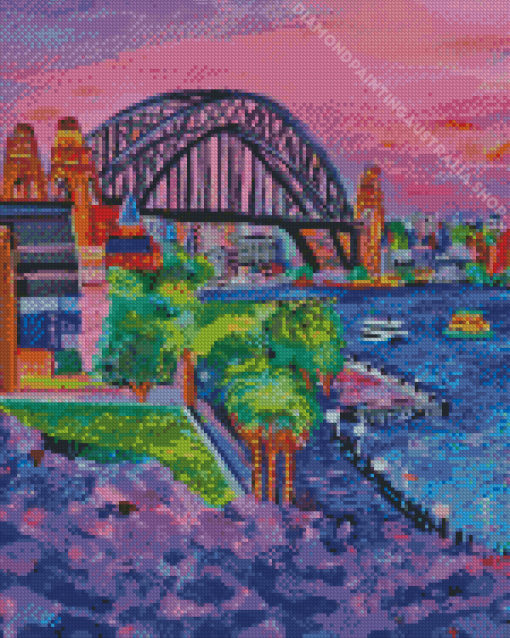 Harbour Bridge Sunset Art Diamond Painting