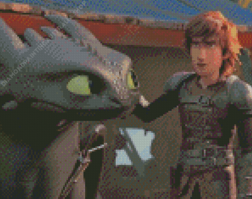 Hiccup Horrendous And His Dragon Diamond Painting