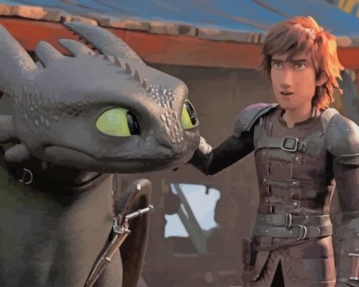 Hiccup Horrendous And His Dragon Diamond Painting