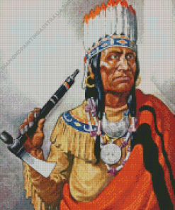 Indian Chief Portrait C W Jefferys Diamond Painting