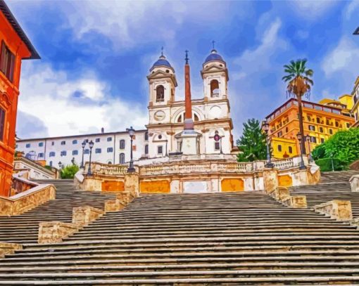 Italy Rome The Spanish Steps Diamond Painting