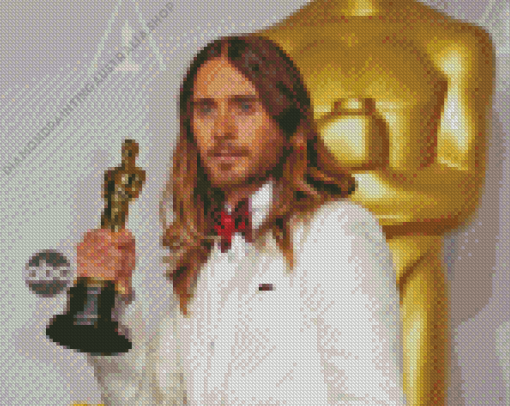 Jared Leto Holding Award Diamond Painting