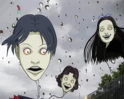 Junji Ito Maniac Hanging Balloon Diamond Painting