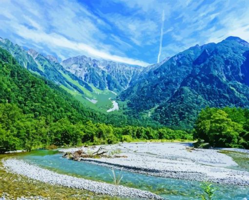 Kamikochi Landscape Diamond Painting