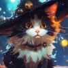 Kitten Witch Diamond Painting